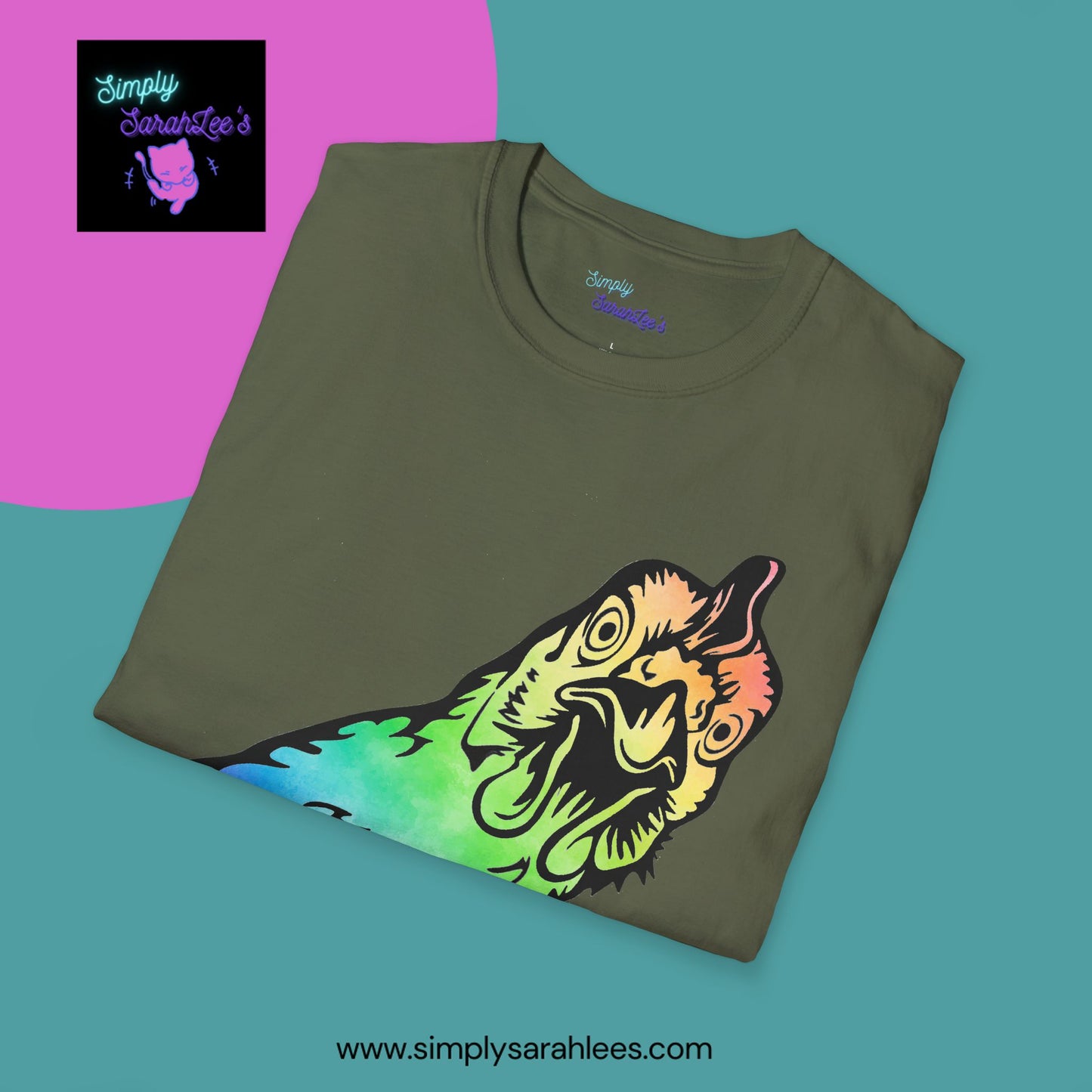 Rainbow Chicken Say What now? Unisex Softstyle T-Shirt for Teens and Adults
