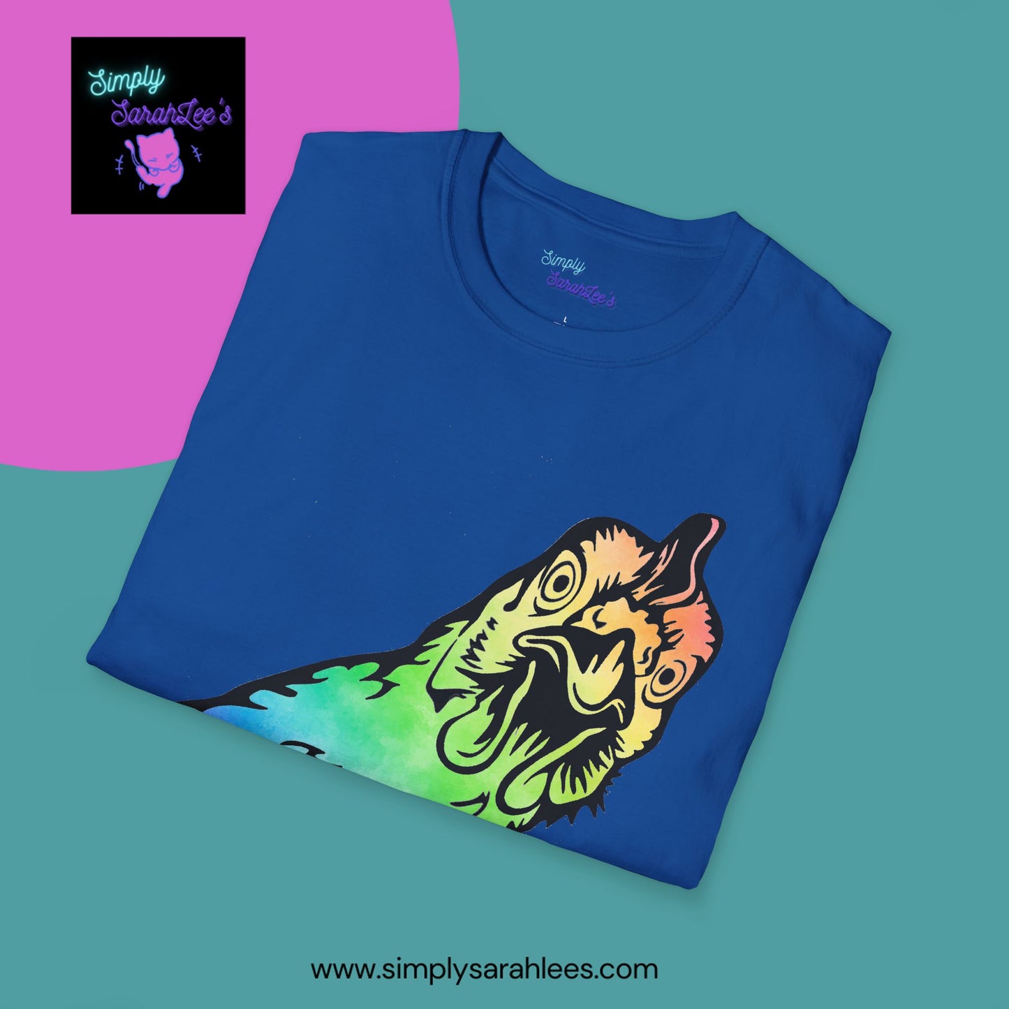 Rainbow Chicken Say What now? Unisex Softstyle T-Shirt for Teens and Adults