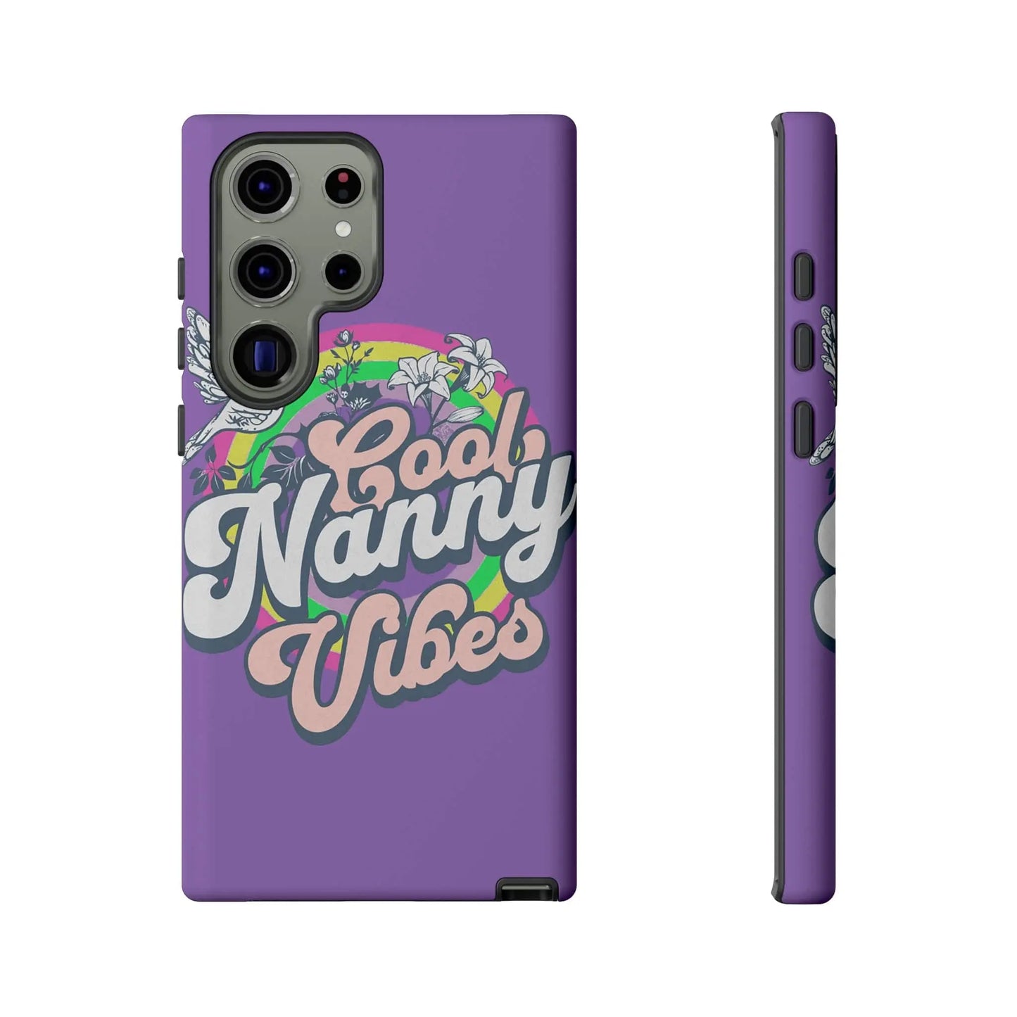 Cool Nanny Caregiver Vibes Retro Look in Purple Tough Phone Cases