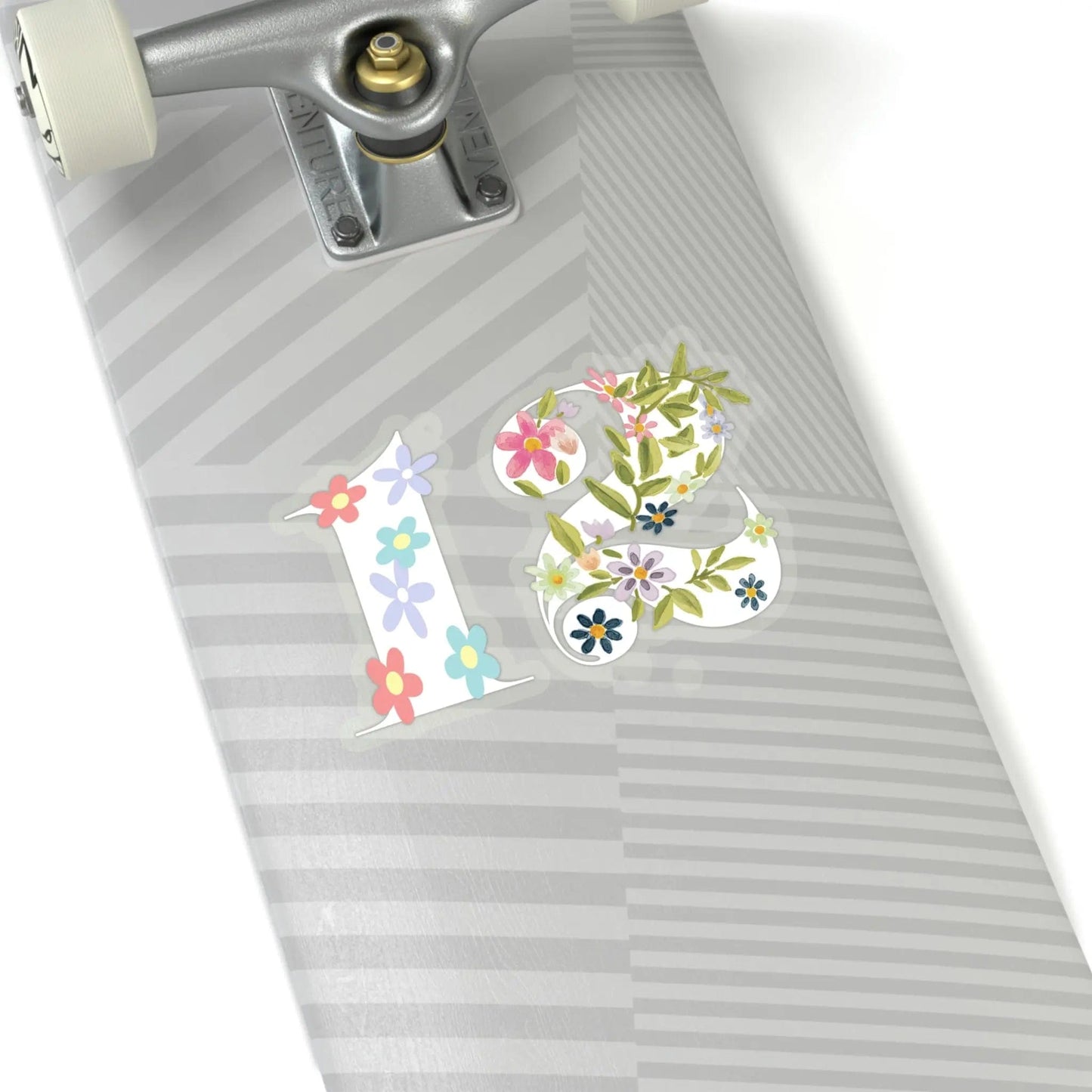 Flower girly 12 Cute Kiss-Cut Stickers 6" × 6" Transparent