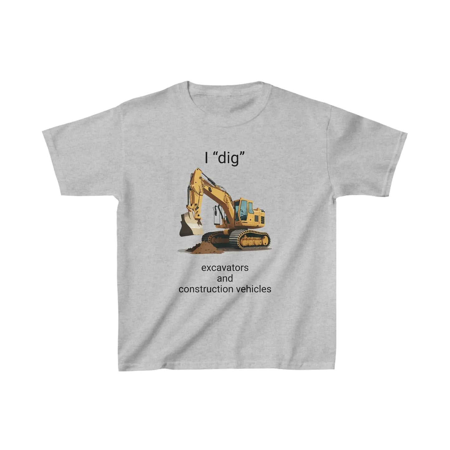 I "dig" excavators and construction vehicles *custom* Kids Heavy Cotton™ Tee