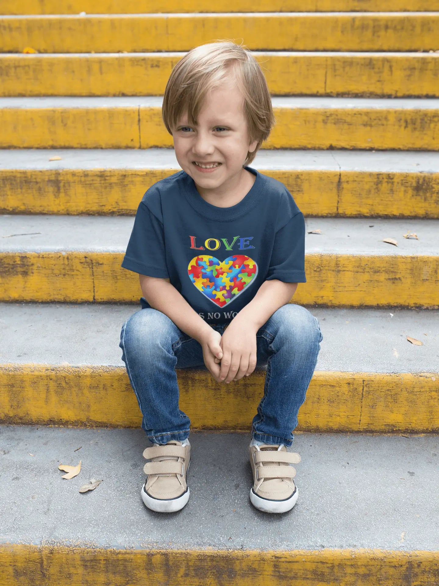 Love Has No Words - Autism Awareness - Kids Heavy Cotton T-shirt