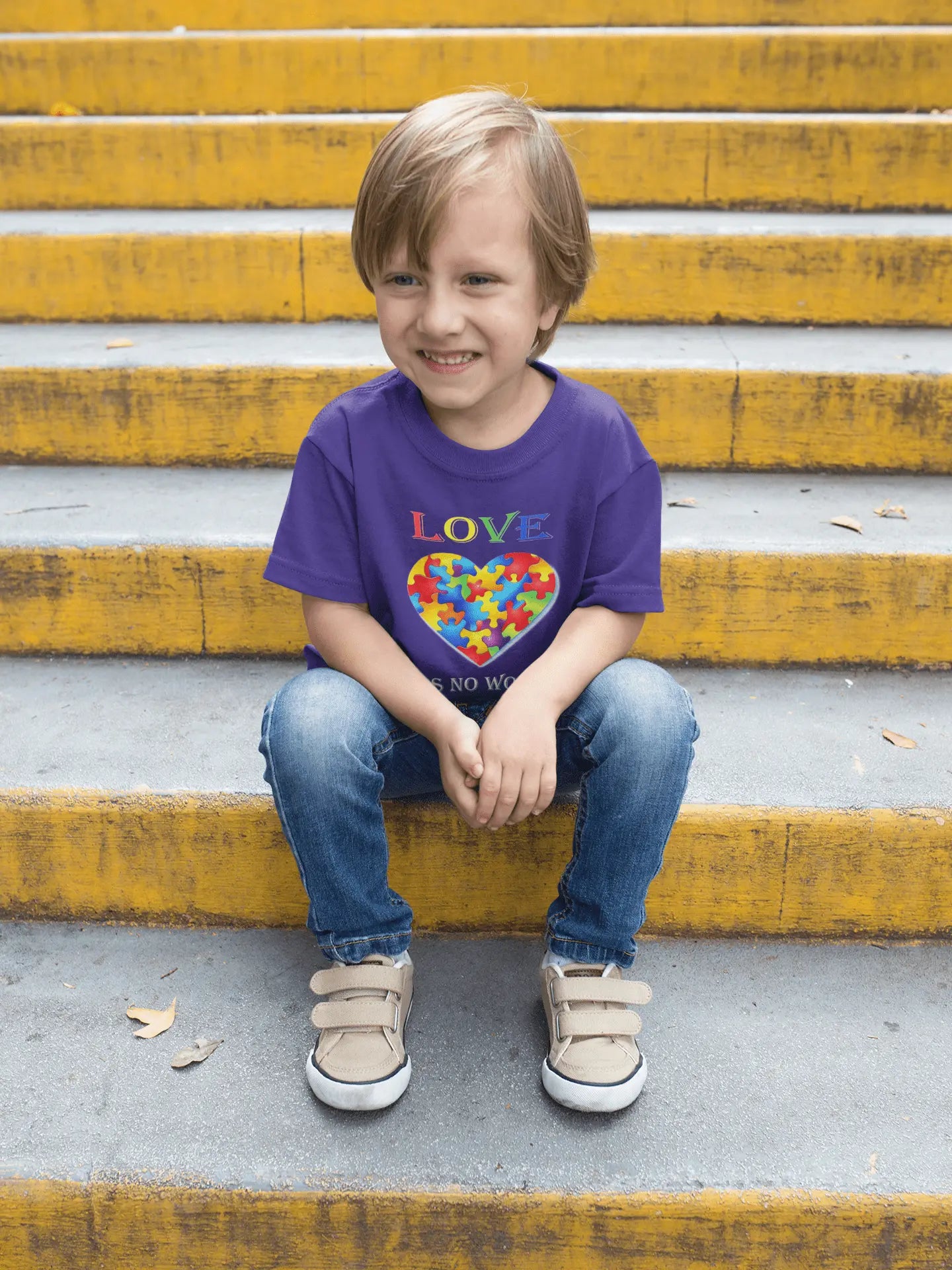 Love Has No Words - Autism Awareness - Kids Heavy Cotton T-shirt