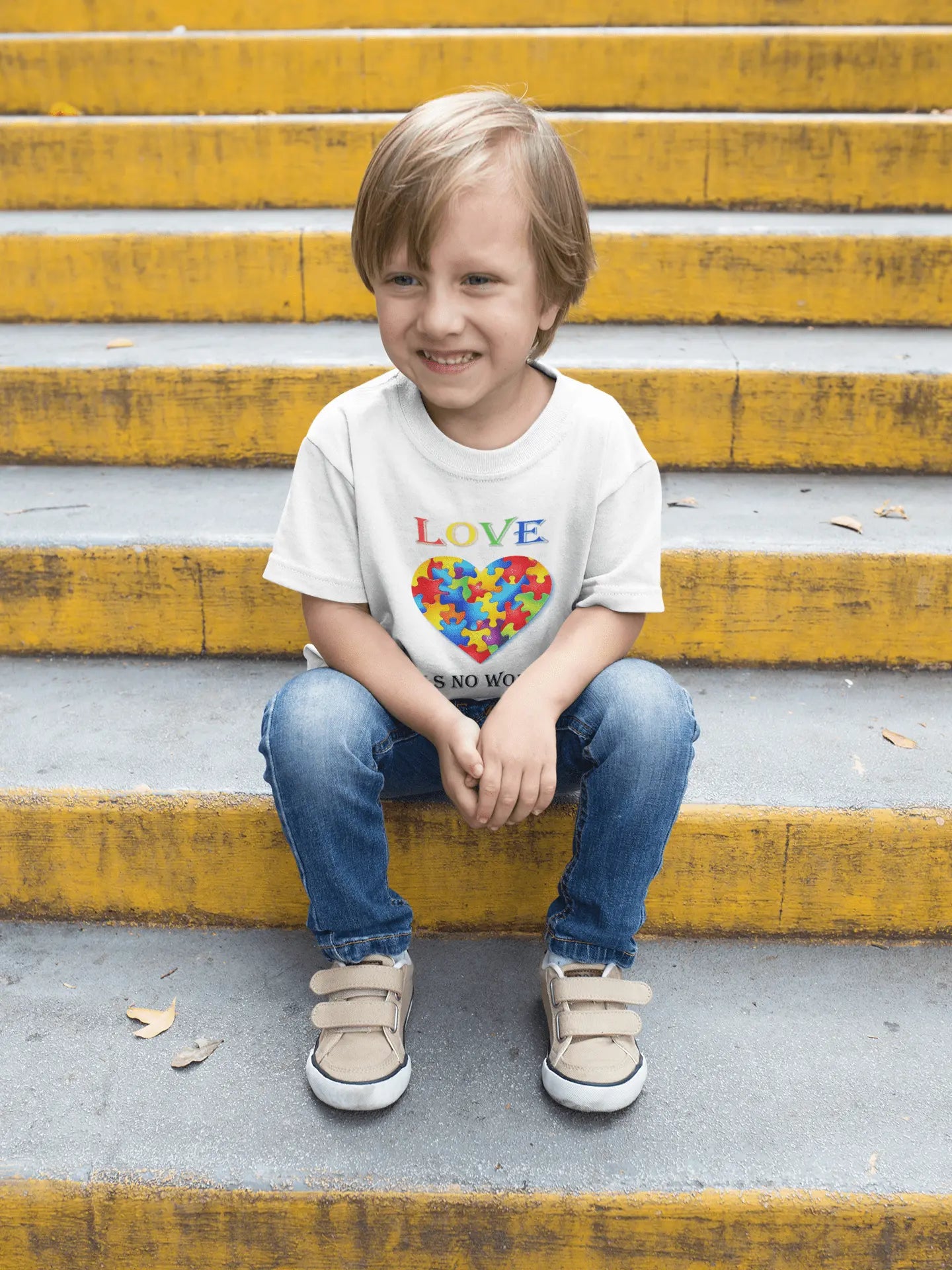 Love Has No Words - Autism Awareness - Kids Heavy Cotton T-shirt