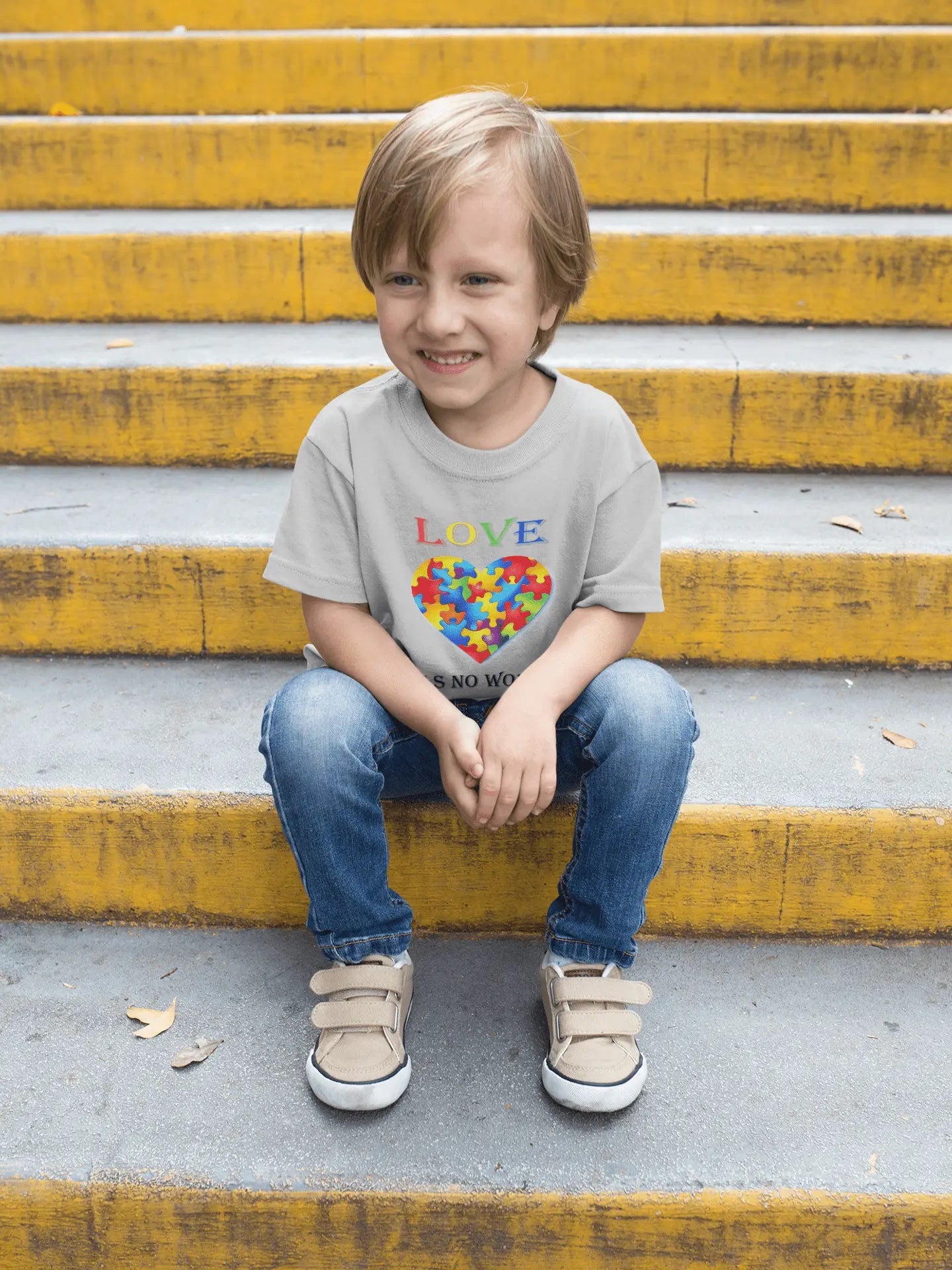 Love Has No Words - Autism Awareness - Kids Heavy Cotton T-shirt