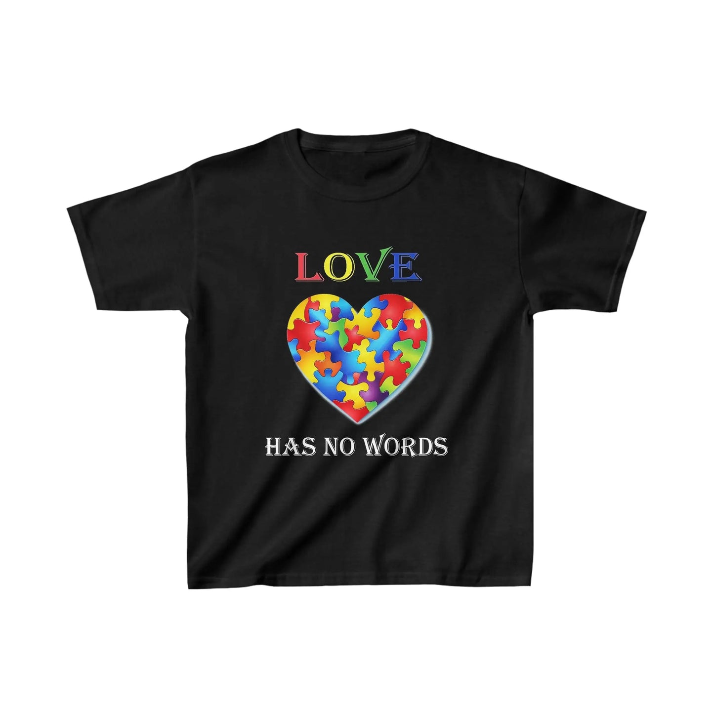 Love Has No Words - Autism Awareness - Kids Heavy Cotton T-shirt