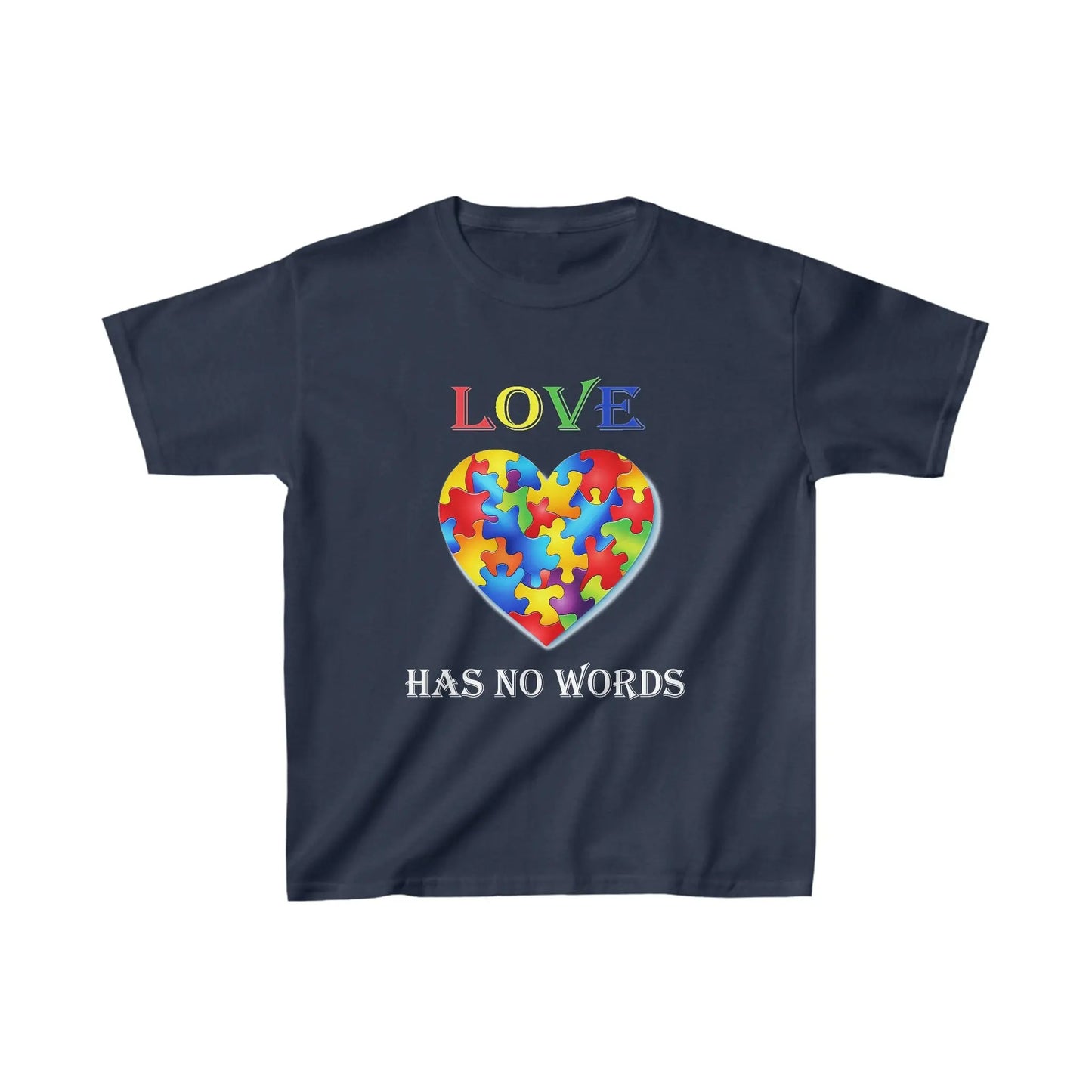 Love Has No Words - Autism Awareness - Kids Heavy Cotton T-shirt