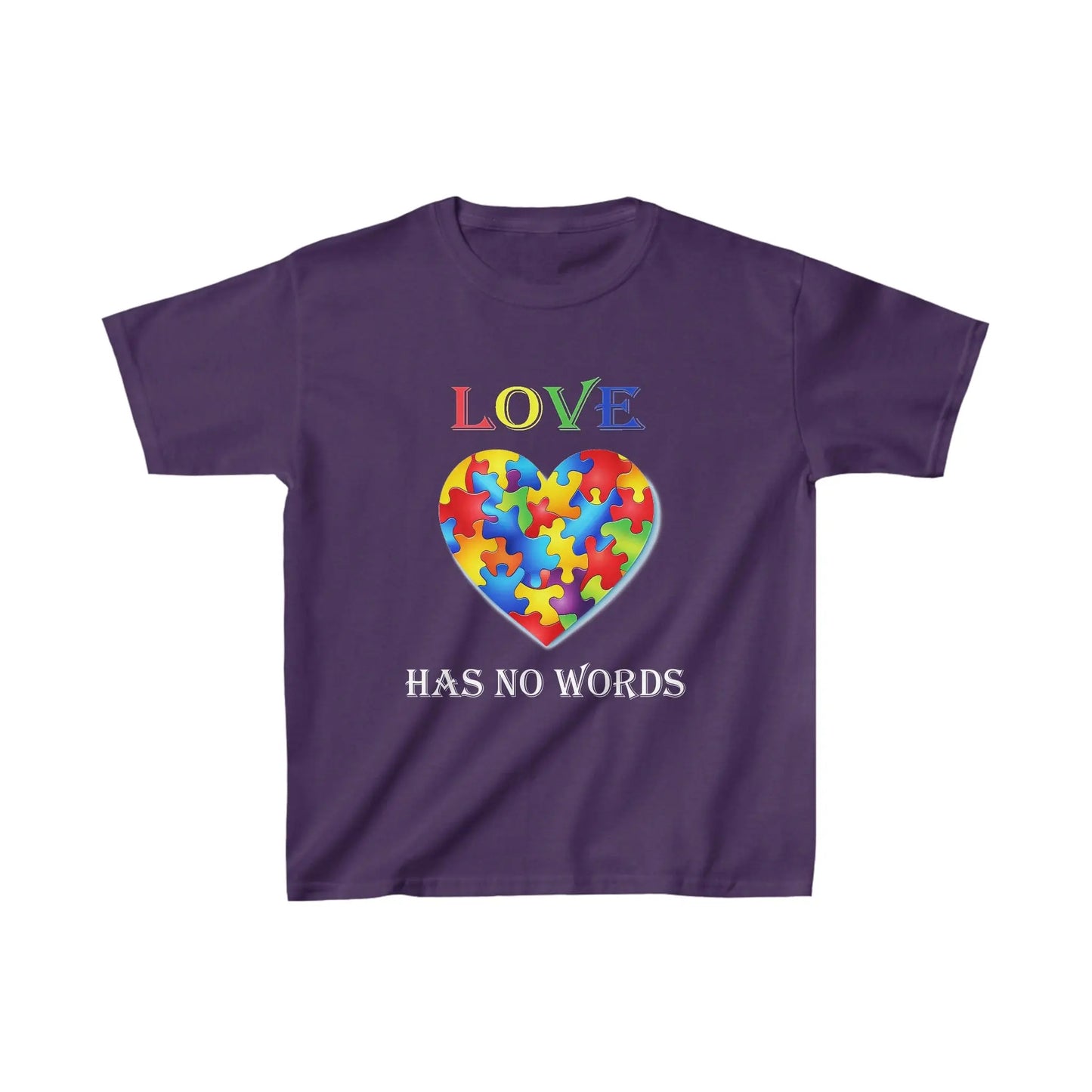 Love Has No Words - Autism Awareness - Kids Heavy Cotton T-shirt