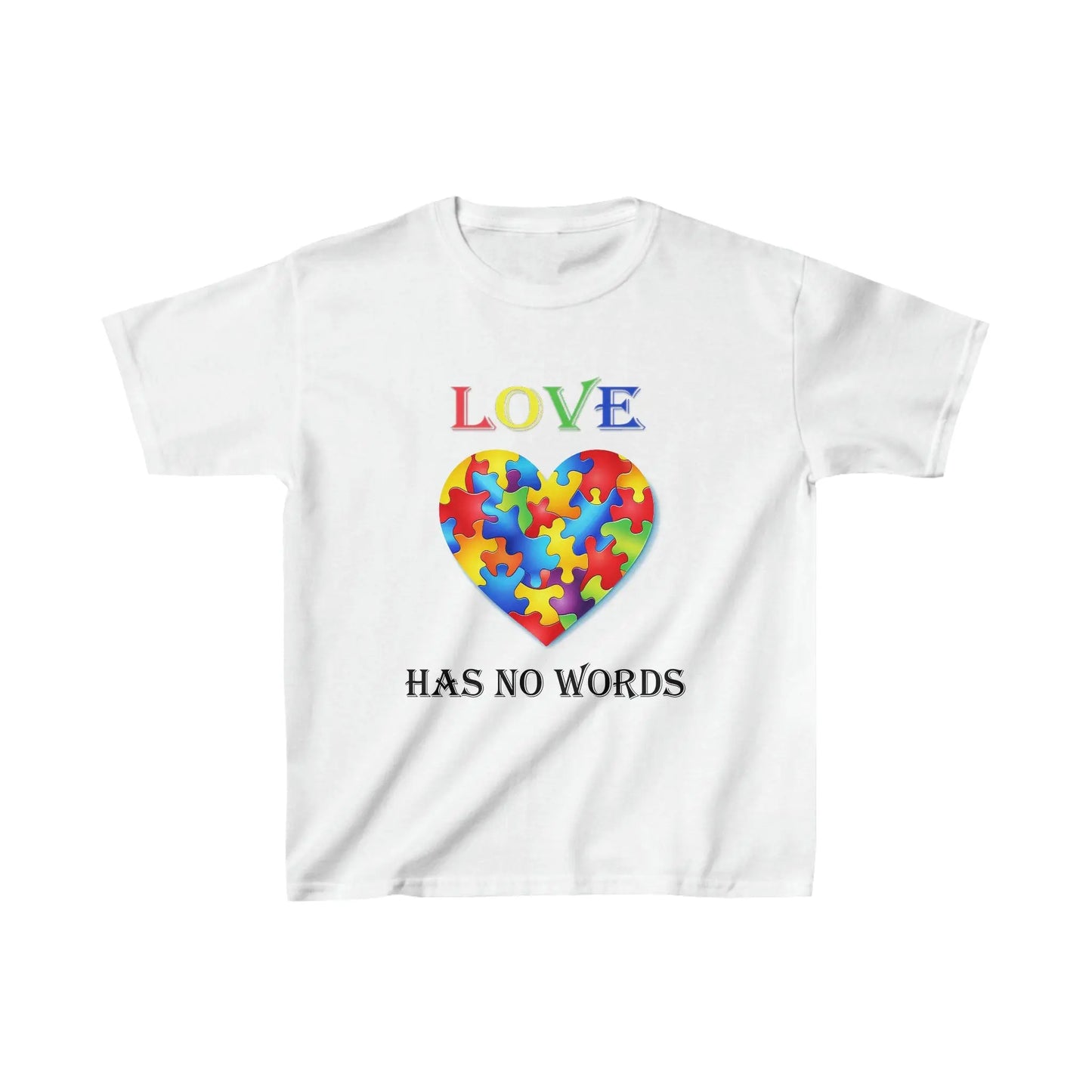 Love Has No Words - Autism Awareness - Kids Heavy Cotton T-shirt