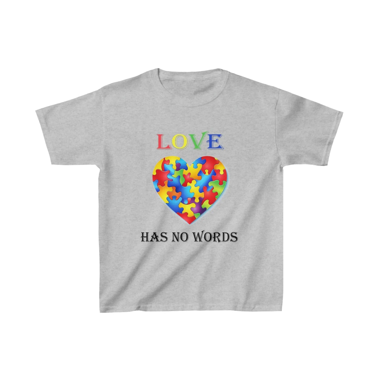 Love Has No Words - Autism Awareness - Kids Heavy Cotton T-shirt