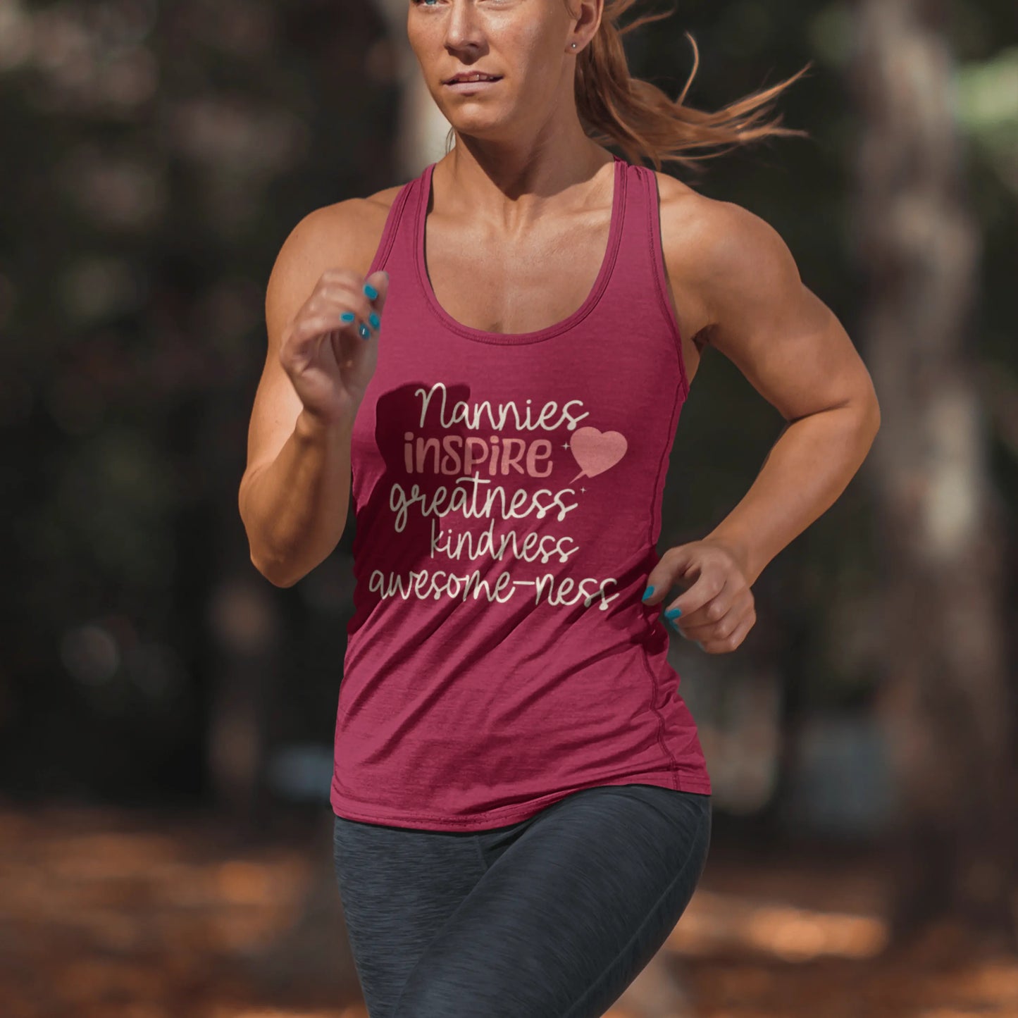Nannies Inspire Greatness Kindness Awesome-ness Women's Racerback Tank