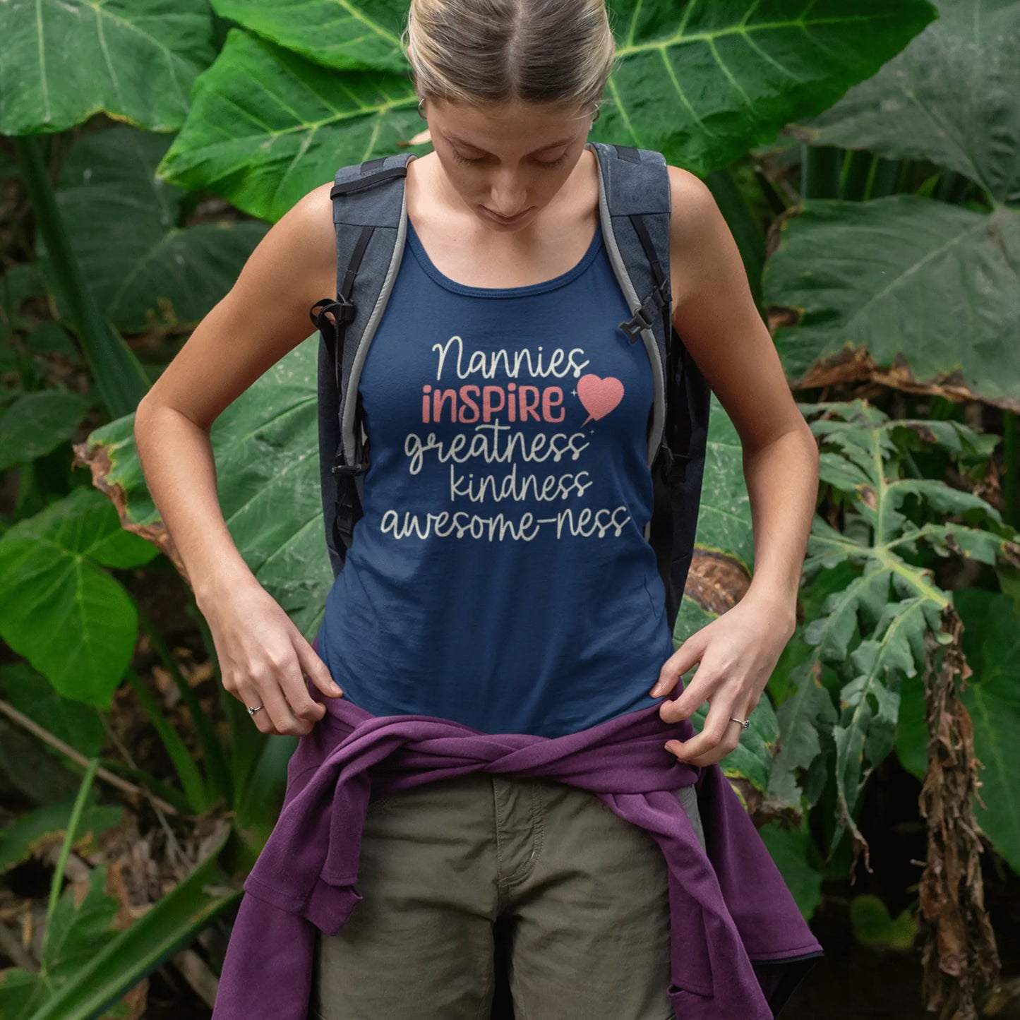Nannies Inspire Greatness Kindness Awesome-ness Women's Racerback Tank