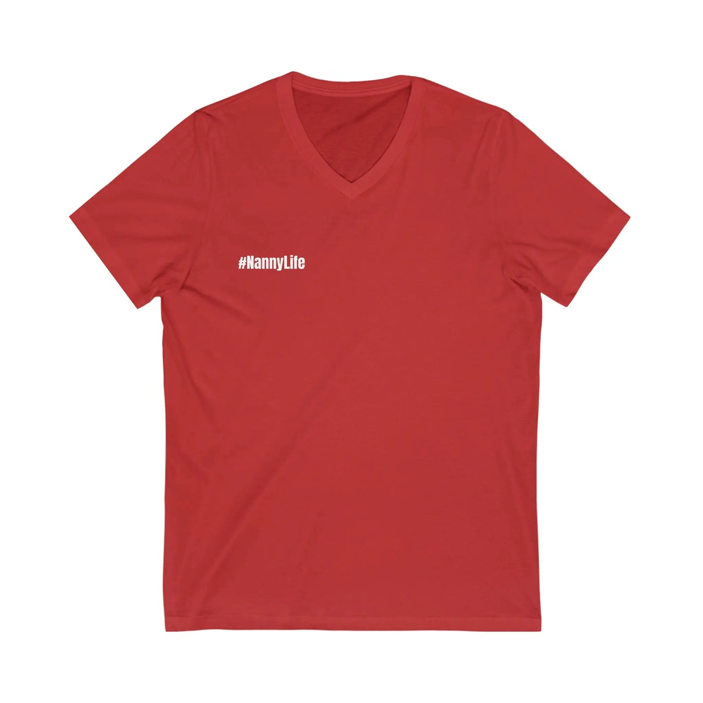 Nanny Life Front and Back Unisex Jersey Short Sleeve V-Neck Tee