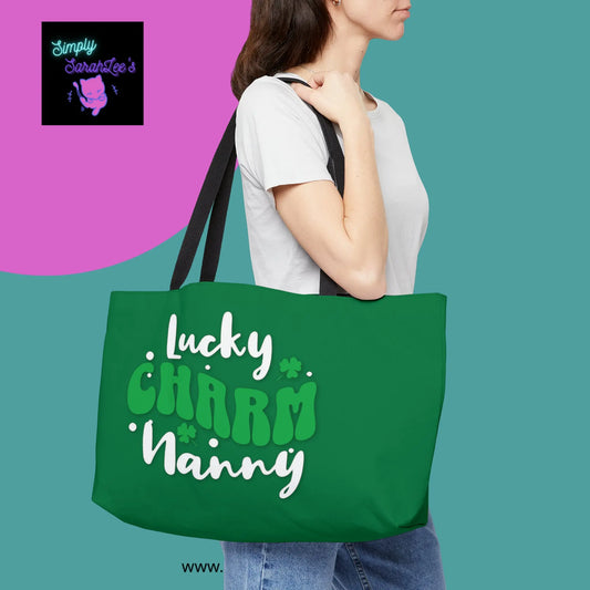 One Lucky Nanny Weekender Tote Bag Printify