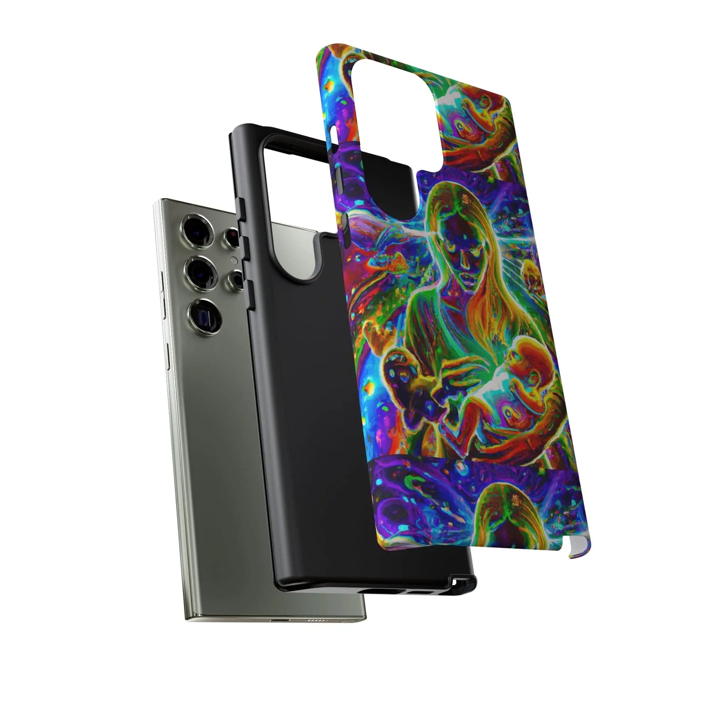 Psychedelic Nanny Caregiver with baby Tough Phone Cases