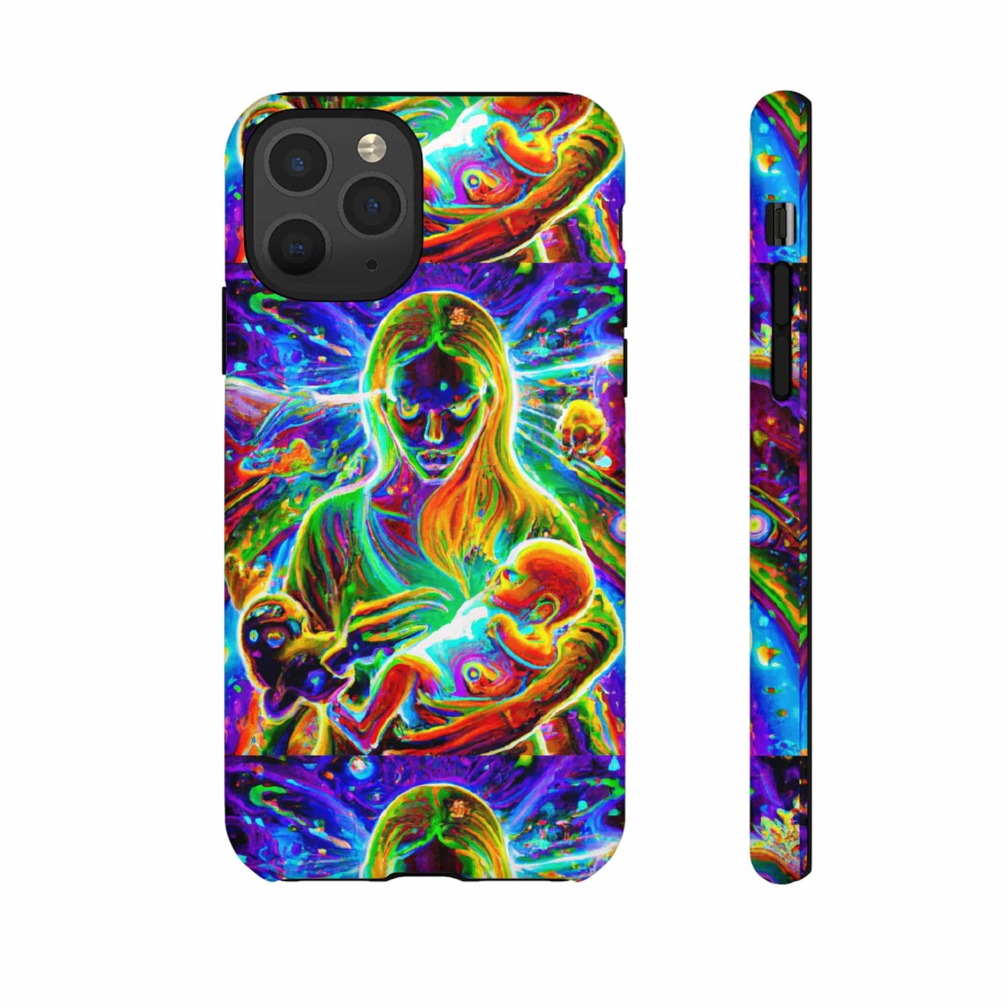 Psychedelic Nanny Caregiver with baby Tough Phone Cases iPhone 11 Pro Glossy