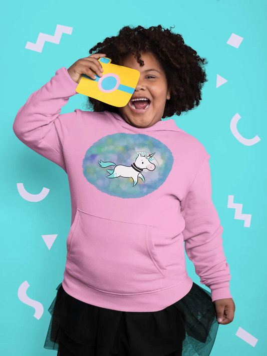 Kelp Watercolor Unicorn Toddler Pullover Fleece Hoodie Printify