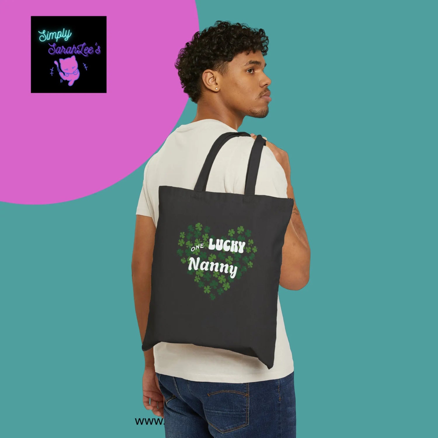 "Nanny's Getaway" Canvas Tote Bag - Large Cotton Bag For Beach, Shopping, Gift (17x13x8 In)