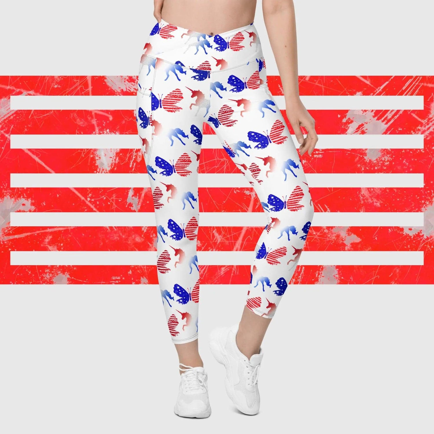 Legging Set - Never Worn, No Flaws - Red, White,... - Depop