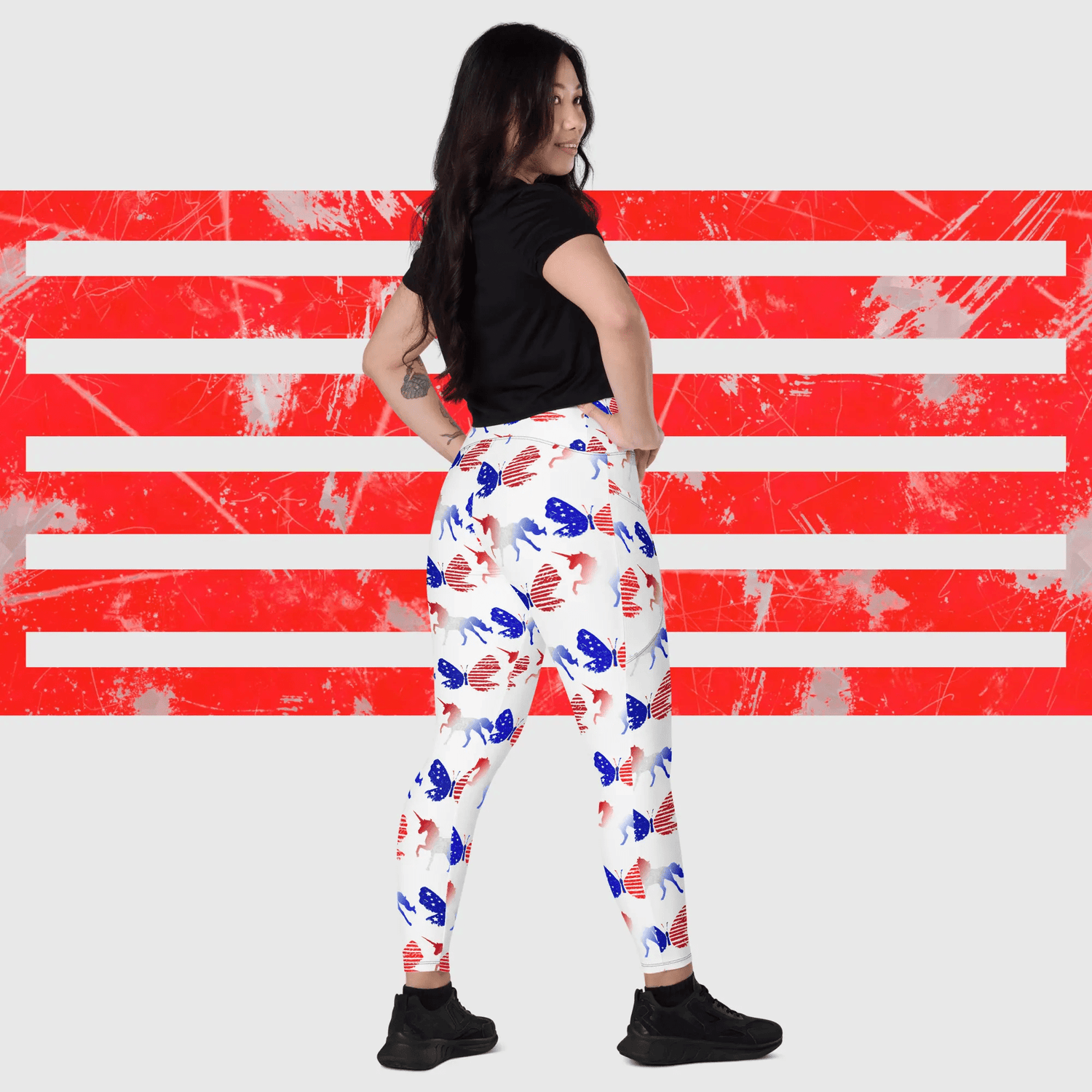 Let's Go Brandon! Red White and Blue Leggings | Zazzle