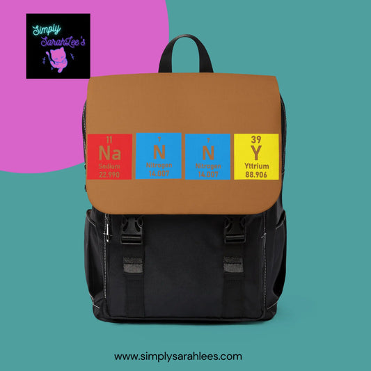 Scientific Periodic Table Elements Nanny Play on word Casual Shoulder Backpack