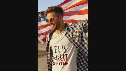 Let's Get Lit Memorial Day, Unisex Jersey Short Sleeve V-Neck Tee